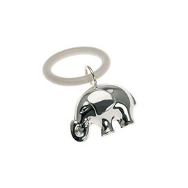Baby Rattle Elephant on Teething Ring Silver-Plated