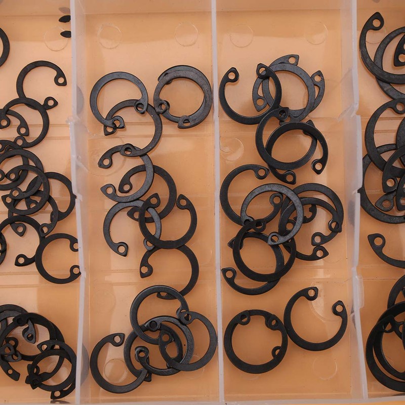 Walfront Circlip Assortment Set - 6 Sizes, 100 Pieces -