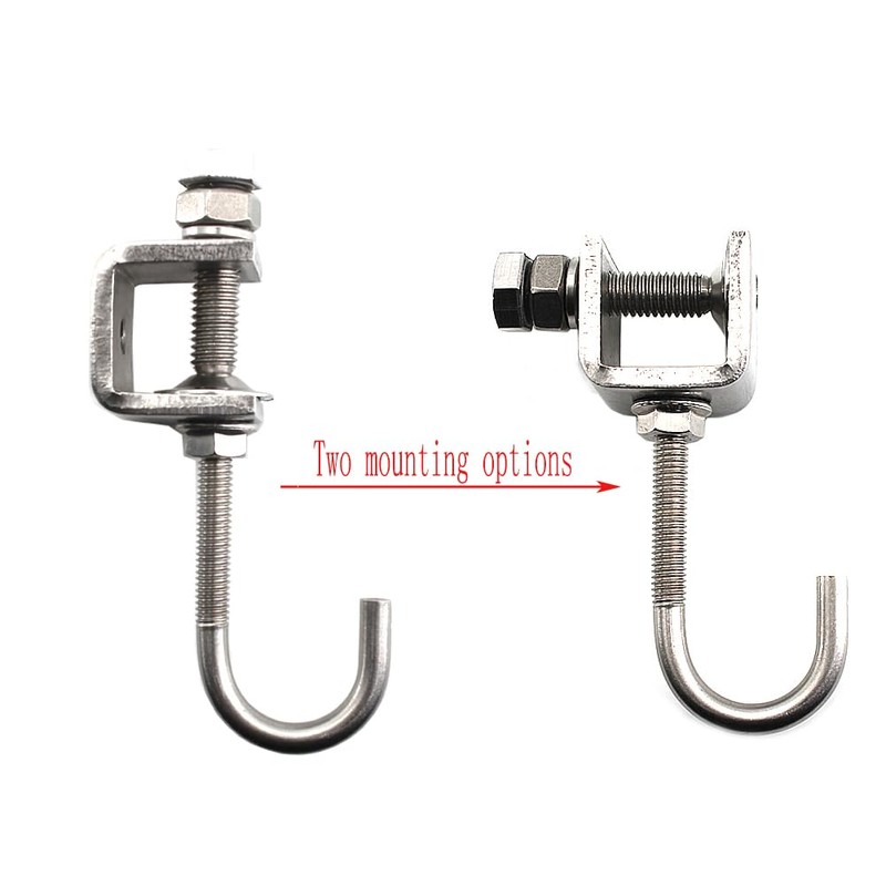 6Pcs I Beam Clamps with Hooks; C Clamp Hook Stainless