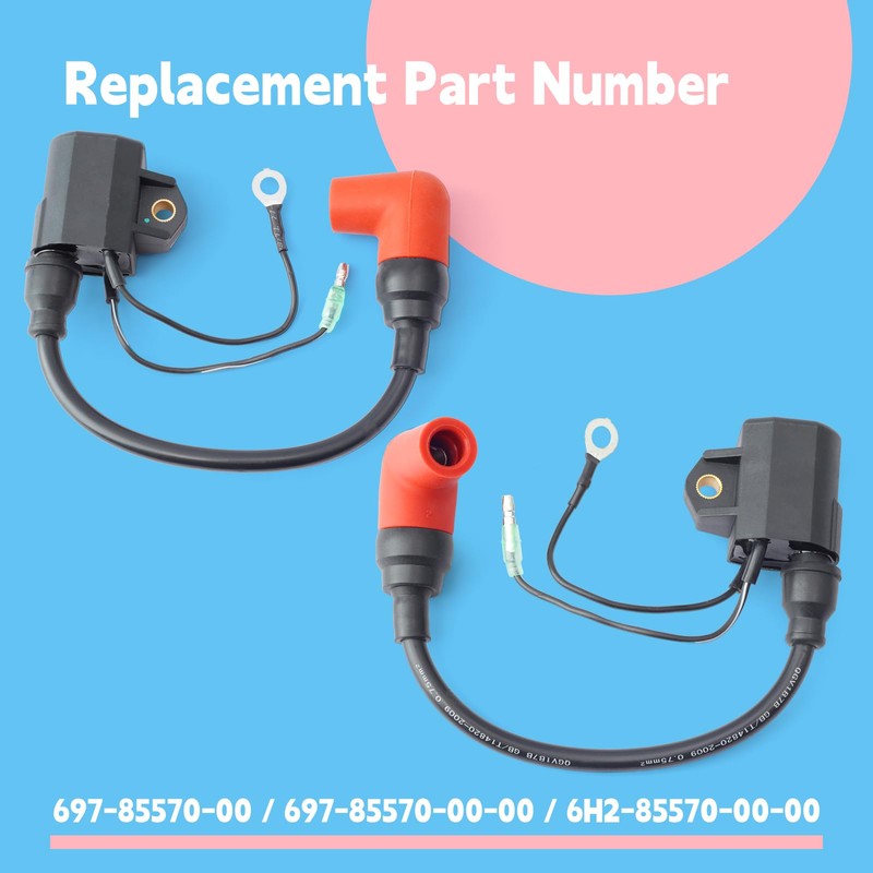 GLOXTED 697-85570-00 Ignition Coil Replacement for Yamaha Outboard 60HP 70HP