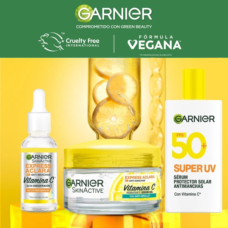 Kit Garnier Expressaclara Serum Crema Gel Protector Solar