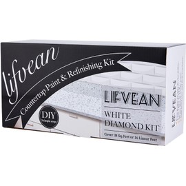LIFVEAN Granite Countertop Paint Kit - White Diamond Counter Top Refinishing Kit DIY Countertop Resurface Kit Works on Kitchen Bathroom