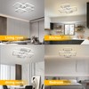 Dimmable Modern Led Ceiling Light, 4 Rings Square Ceiling Lamp