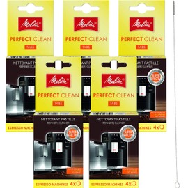 Quvido Care Set with Cleaning Brush 3 mm Bristles and Cleaning Tablets Perfect Clean for Melitta Espresso and Coffee Machines, 20 Tablets Individually Packed