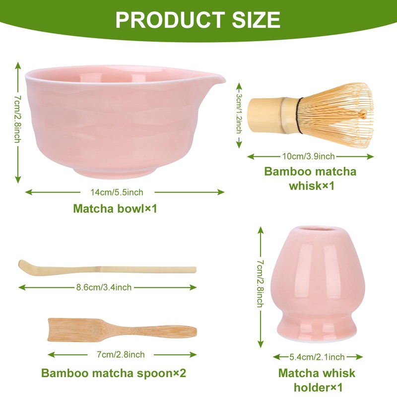 Matcha Set, Matcha Set Pink, Matcha Bowl with Pourer, Matcha