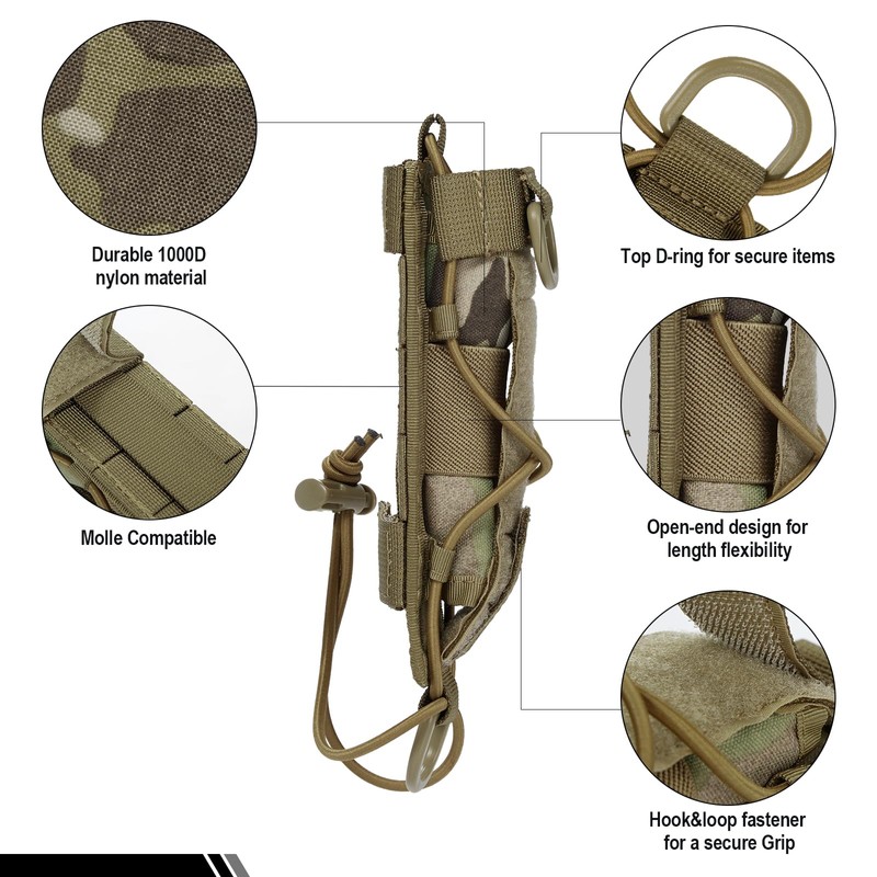 OneTigris Flashlight Holster Molle Flashlight Holder for Belt Tactical Pouch