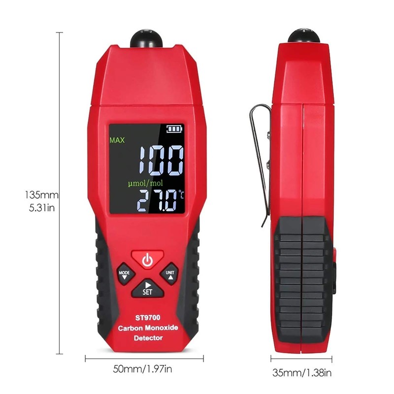 Handheld Carbon Monoxide Meter LCD Color Display CO Detector High