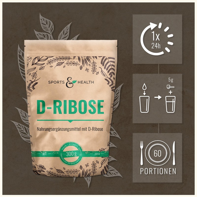 D-Ribose Powder in Large 300 g Storage Pack with Extra