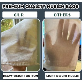 BigLotBags Premium Muslin Bags - Double Drawstring, 100% Organic Cotton, Premium Quality Eco Friendly Reusable Natural Bags. Pack of 25 (6 x 8 Inches)