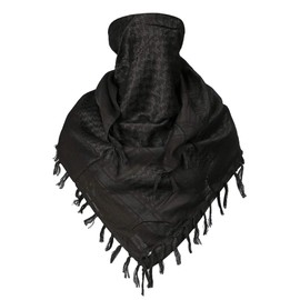 Ludus Felix Afghan Stole Shemag Scarf, Military Survival Game, Large, 100% Cotton, Black