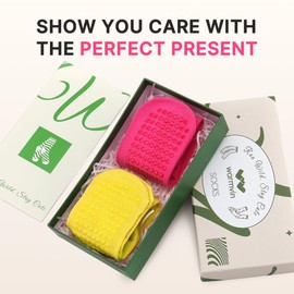 WARMVIN Cute Grip Pilates Socks for Women Non-Slip Yoga Crew Socks for Barre Dance Gifts for Women 2 Pairs Pink Yellow