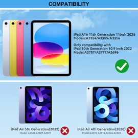 GGQFGTOJ for iPad 11th (A16) & 10th Generation Case with Keyboard C Magic-Style Magnetic C Floating Cantilever Stand - Multi-Touch Trackpad Keyboard Case for iPad 11 inch 2025&10th Gen 10.9 inch (Black)