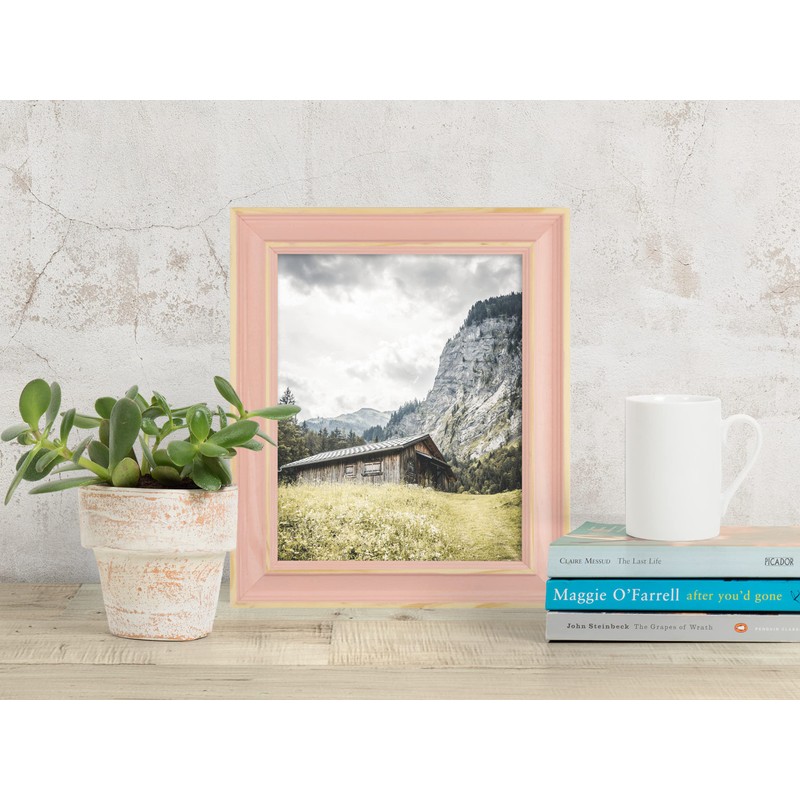 The Rusty Roof-Distressed Classic Baby Pink-Solid Wood Picture Frame-11.75x16.5 (A3)