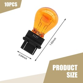 Anyhut 10 PCS Car 3157 Bulb, 12V 21 / 5W Turn Signal Bulb & Brake Light Bulb, Tail Light Bulb Standard Replacement Accessory, Universal for Most Cars, Trucks and Vans (Amber)