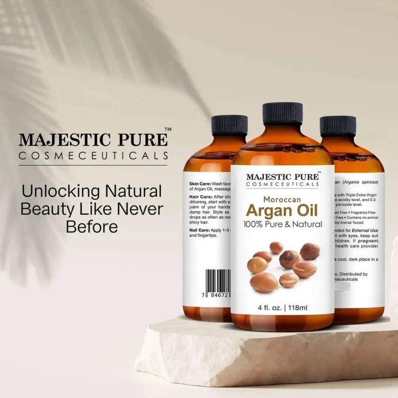 Aceite De Argán Majestic Pure Marroquí Para Cabello, Rostro