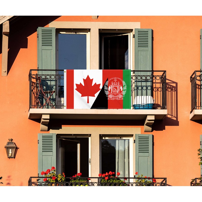 3×5 FT Canada Afghanistan Flag, Large 100D Canadian Afghan Friendship