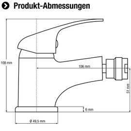 Cornat Bidet-Einhebelarmatur "Piccolo" - Verchromter Messingkörper - Normale Auslaufhöhe - Mit Ablaufgarnitur - Luftsprudler / Bidetmischer fürs Bad / Bidetbrause / SA844