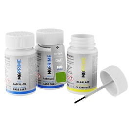 MG PRIME Autolack Lackstift Set für Opel G6F Kiwigrün Metallic/Fresh Green Lime Grundlack Basislack Klarlack je 50ml