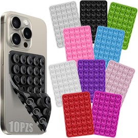 10 Piezas Ventosas para Celular, Soporte para Telefono de 40 Ventosas Fuerte Succión,compatible con Todos los para iPhones y Teléfonos Android, Perfecto como Soporte para Selfies, Videos y Chat