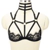 HJZLSSYS Women Harness Elastic Cupless Cage Bra Hollow Out Strappy