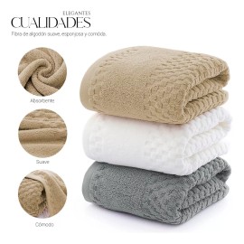 Shendy Vendy Toalla De Baño Grande Completo 100% Algodón Suave Color Caqui