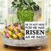 Christian Easter Decorations, He Has Risen Wooden Block Sign, Religious
