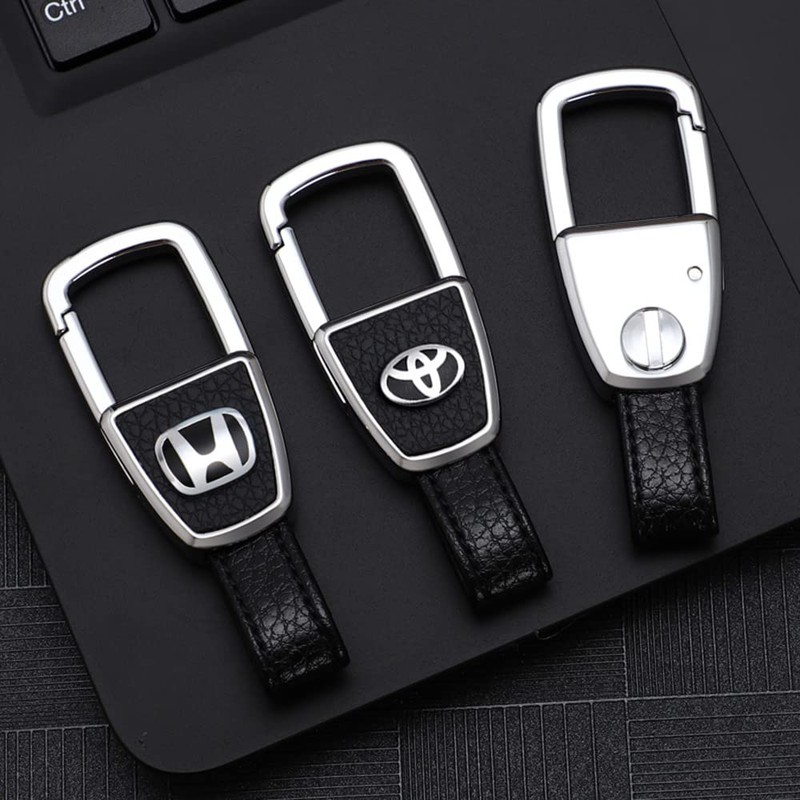 Key Chain Car Key Holder Genuine Leather Key Durable Metal,