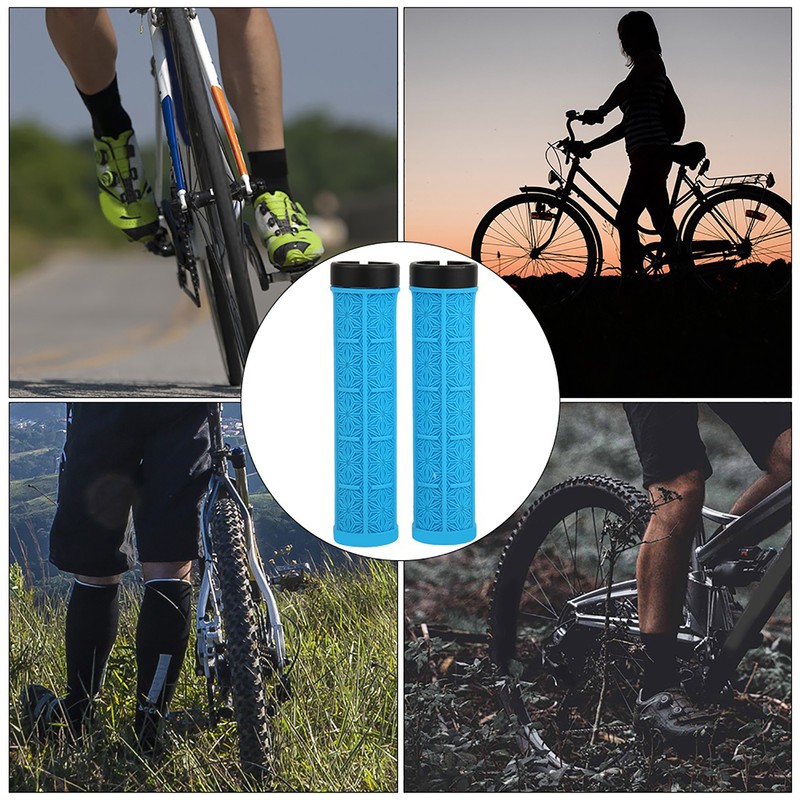 1Pair Mountain Bike Silicone Handlebar Grip Cover Unilateral Locked Non-slip