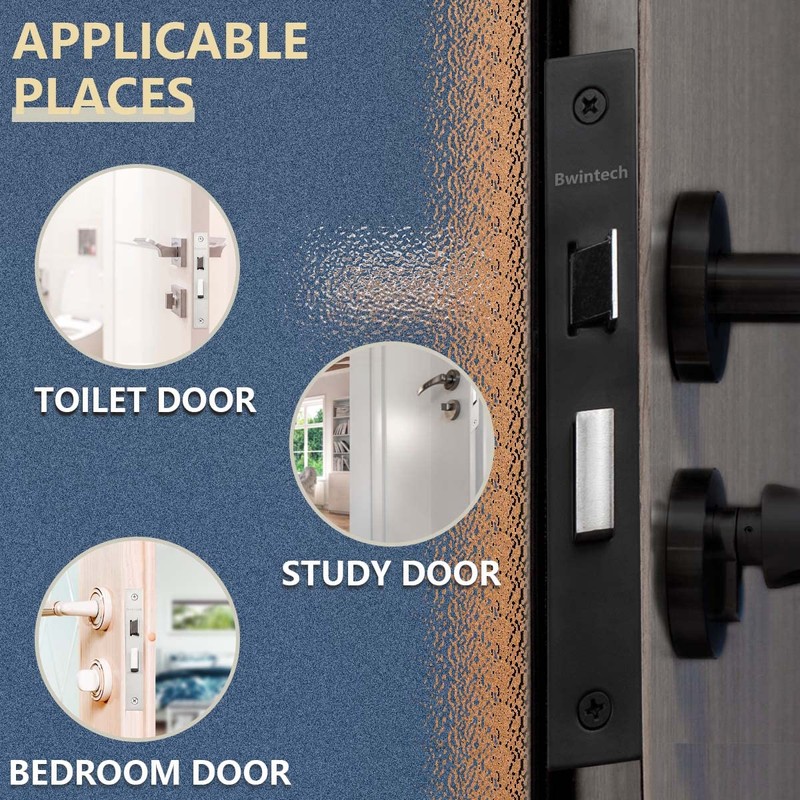Bwintech 1 PCS Matt Black Bathroom Lock 75mm (3 Inch)