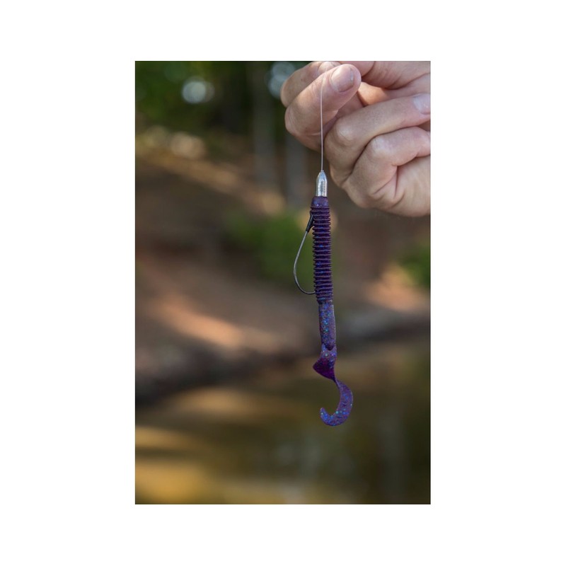 PowerBait MaxScent Lunch Worm Red Shad Green Glitter 6in