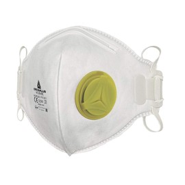 10 unità da Maschera con valvola FFP2 deltaplus M1200VB per protezione delle vie respiratorie, Mascherina