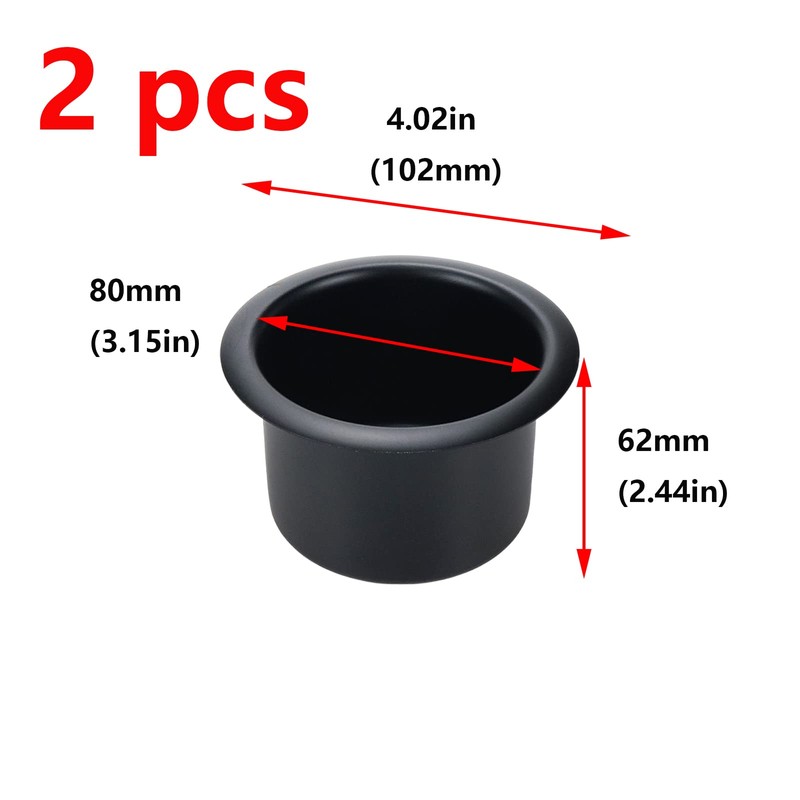 Antrader 2pcs Aluminum Alloy Cup Holders, Replacement Cup Holder Inserts