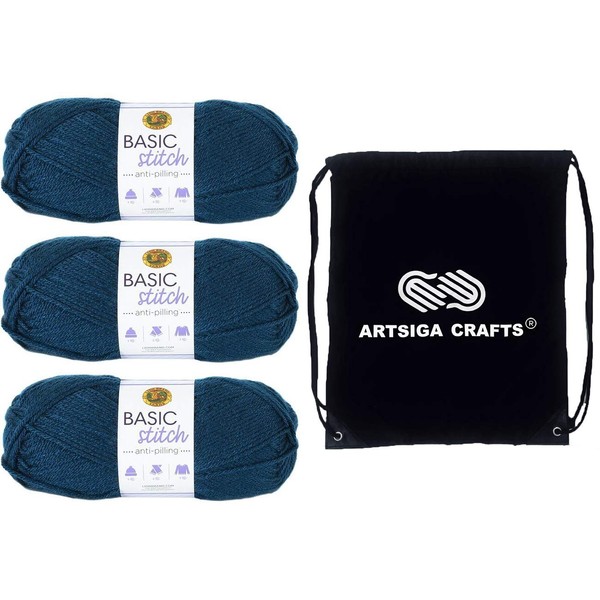 Lion Brand Basic Stitch Anti-Pilling Steel Blue 202-109 (3-Skeins -