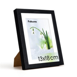 Feihorrm Vintage Wooden Photo Frame, Decorative Photo Frame (Black, 13 x 18 cm, 1x)