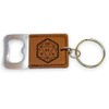 Keychain - Bottle Opener - D20 - Leather (Rawhide/Black)