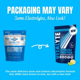 Vitalyte Electrolyte Powder Drink Mix, Isotonic Electrolyte Hydration Mix, Gluten Free Post Workout Powder Mix, Pack of 1, 35 oz., Cool Citrus Flavor