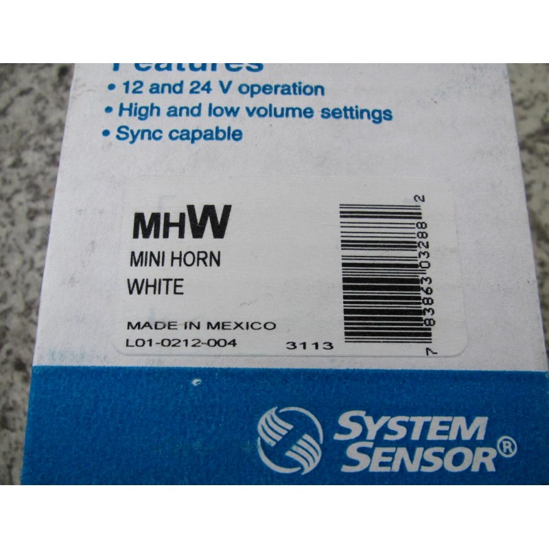 System Sensor New System Sensor MHW White Wall Mount Fire