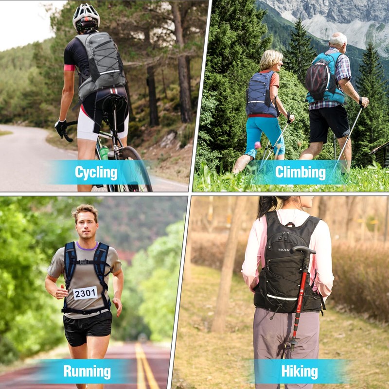 TEUEN 10L Hydration Pack with 2L Hydration Bladder, Ultralight Trail
