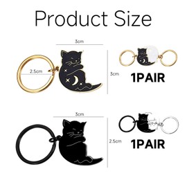 2 Pairs Cat Keychains, Cat Key Chain Accessories, Couple Keychain, Gifts for Cat Lovers, Cute Gifts for Boyfriend and Girlfriend, multicoloured, Unit size, Modern