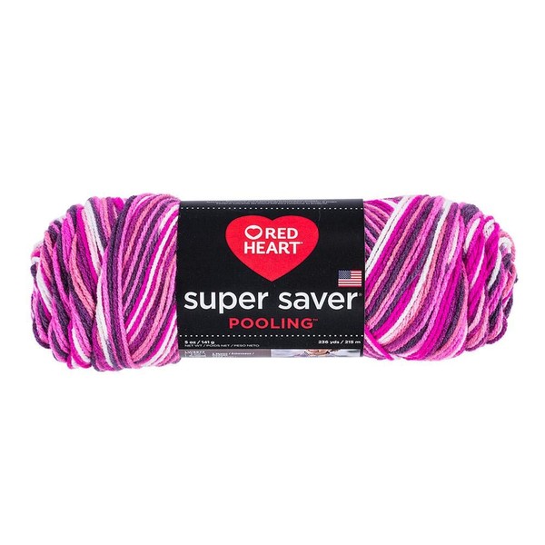 RED HEART E300P.8751 Super Saver Yarn, Pooling-Berry