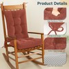 Rocking Chair Cushion with Seat/Back Cushion with Ties for Indoor
