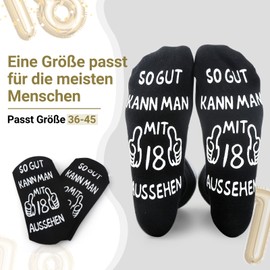 Belillpipi 50 60 40 30 70 80 18th Birthday Man Gifts for Men Women Funny Socks with Saying Birthday Gift for Men Funny Gifts for Boys Gift Ideas for Birthday Socks, Black White-18