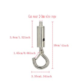 brandname BOOHAO Portable Hook and Eye Turnbuckle Tension Stainless Steel Cable Guide Wire Rope Light Hanging Suspension Accessories for Lamps and Lanterns Light Hanging (6, Large)