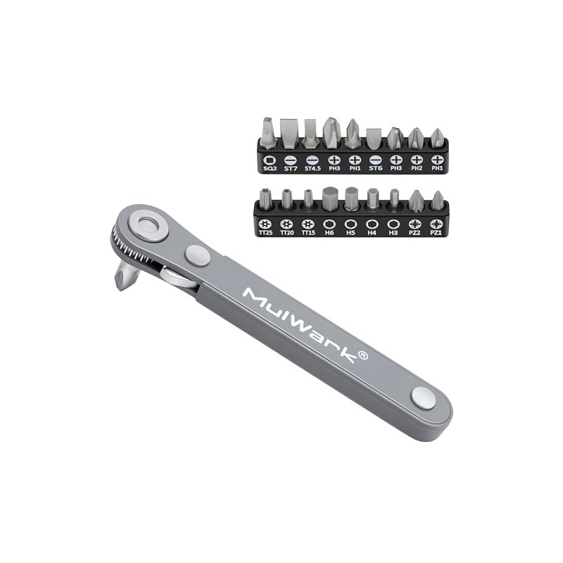 MULWARK 20pc 1/4 Ultra Low Profile Mini Ratchet Wrench Close