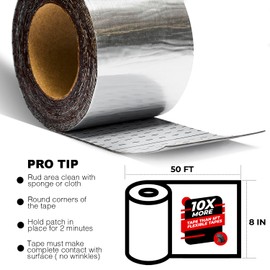 SEALWAY Silver RV Roof Sealant Tape, 8" x 50' Waterproof Repair Seal Tape – Extra Thick, UV-Resistant, Weatherproof Patch for Permanent Leak Sealing on RVs, Trailers, and Mobile Homes