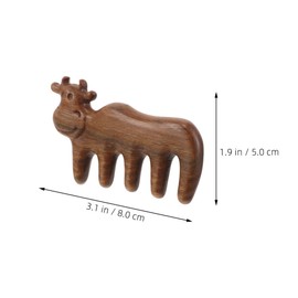 VICASKY 2pcs Sandalwood Cartoon Cow Massage Comb for Hair and Scalp Care Lightweight Wooden Scalp for Home Travel Office Promotes Relaxation and Improves Health