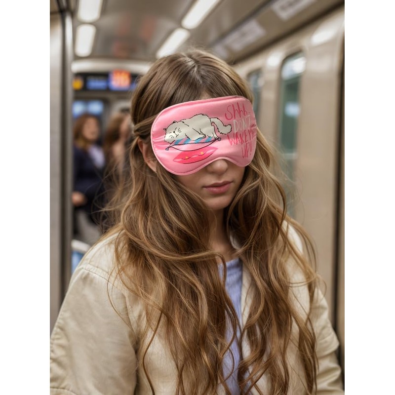 ANTI BASIC Funny Silk Sleep Masks with Adjustable Strap, Comfortable