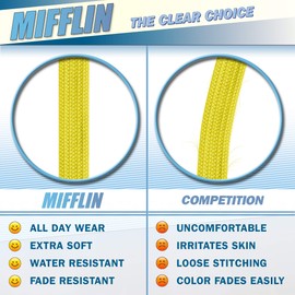 Mifflin-USA Flat Lanyards for ID Badges (Mixed Color, 36 Inch, 5 Pack), Comfortable Neck Straps