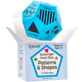 Rivajam Shapes and Patterns in Nature Jumbo Foam Dice for Toddlers - Preschool Learning Activities and Pattern Recognition Resources for Kindergarten