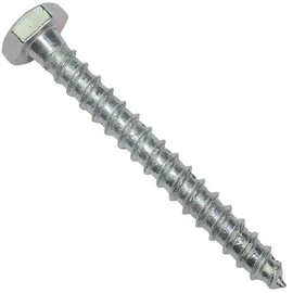 AERZETIX - C44560 - Set of 50 - Key Screws - Wood Screws M6x50mm - Hexagonal Head 6 Sides - DIN571 - Galvanised Steel - Mounting Fixing Roof Plywood Plywood Panels